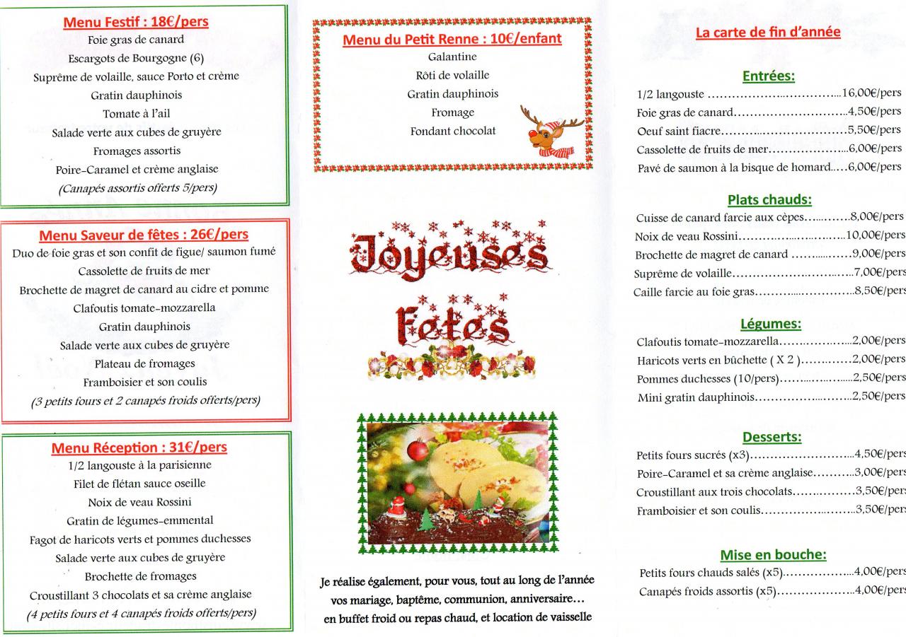 Menus festifs 2013